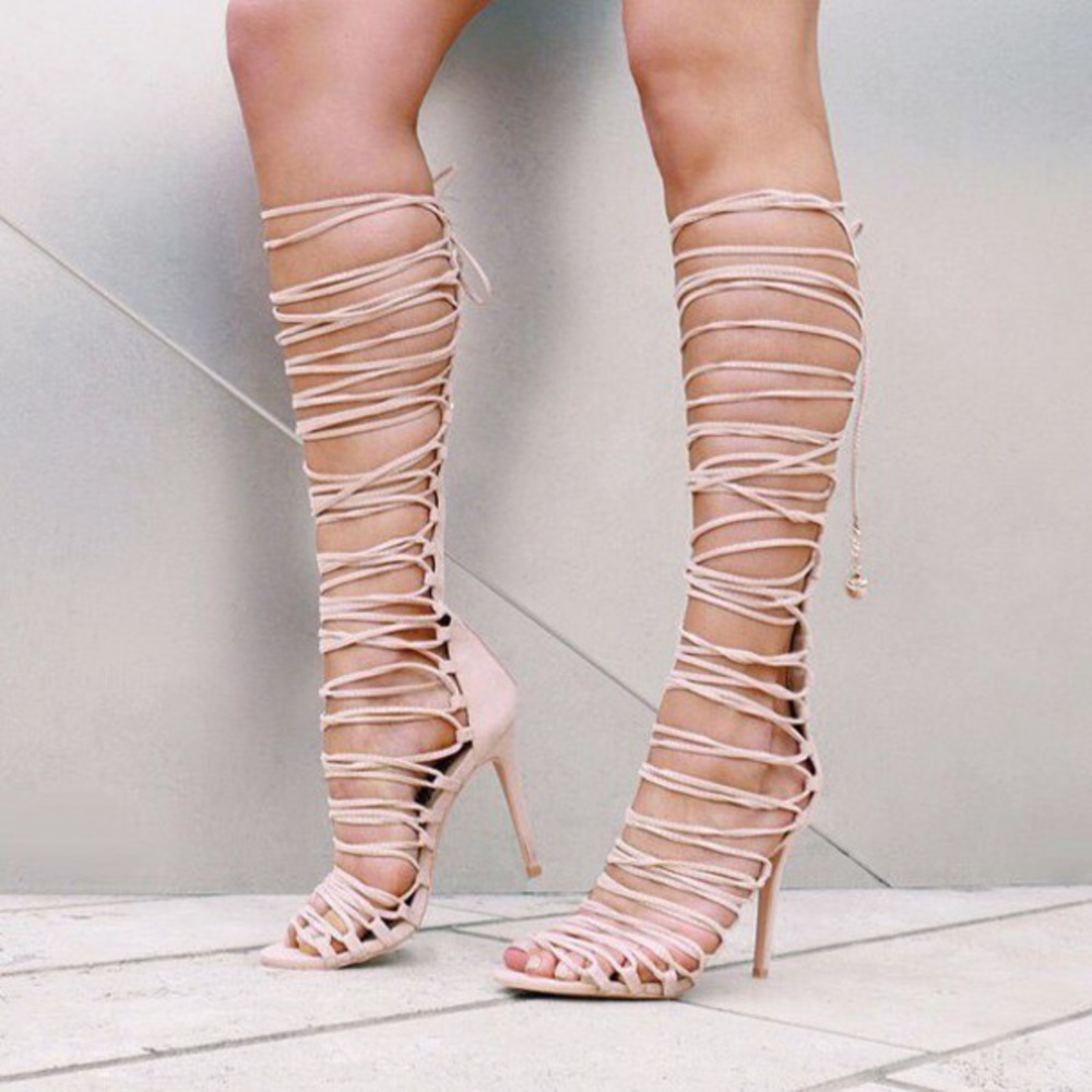 Lace up heel